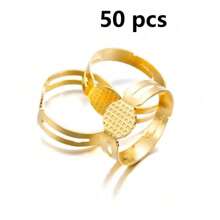 20/50 piezas a granel Anillos en blanco metálicos ajustables de 7-10mm, aptos para hacer joyas de anillos hechos a mano DIY