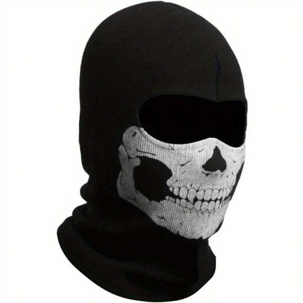 Essa máscara apresenta um design de esqueleto fantasma, adequada para proteção contra o vento, especialmente indicada para uso em motocicleta. Adequada para homens, mulheres e adolescentes usarem durante a fantasia do Halloween e atividades ao ar livre. Esta é a versão leve para primavera/verão.