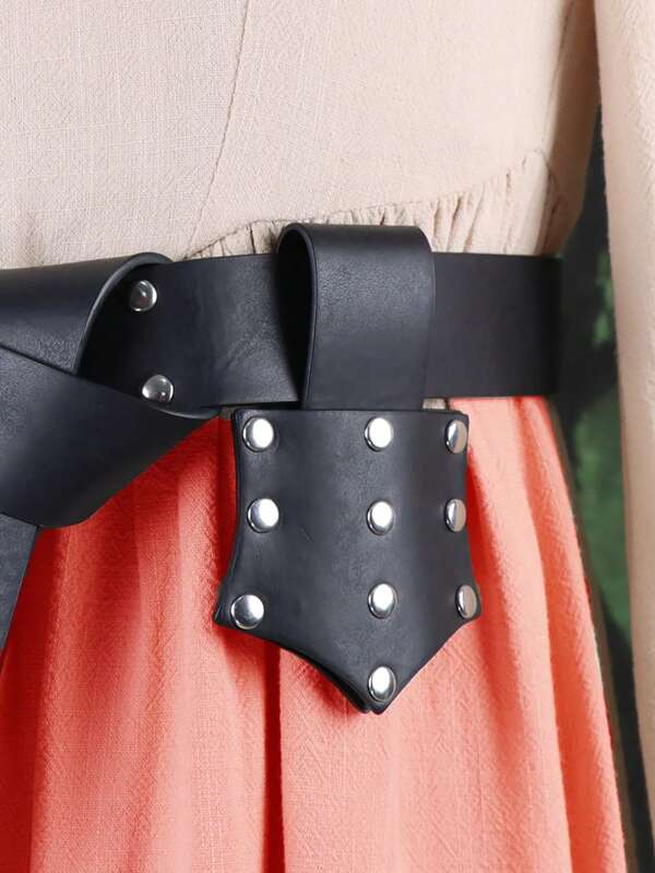 Cinturón de espada estilo medieval y renacentista - Ideal para disfraces de caballero, pirata, vikingo | Material de PU, tejido sin textiles, no necesita lavado, accesorio de disfraz | Accesorio festivo | Cinturón para Halloween