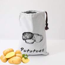 3pcs Set Potato/Onion/Garlic Storage Bags - Tidy Up The Messy Kitchen - Organized Storage - Delay Sprouting - White - View 3