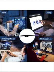 1 Black 19.68in/11.81in Computer Monitor Light Strip, Screen Clip Light, LED Screen Light Strip Suitable For Work Area, Dimming Timing Display Light, Suitable For Desk/Office/Home/Game Touch Control Display Lamp, For Eye Protection Screen Clip Lamp