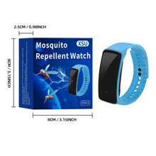 1 relógio repelente de mosquitos azul, pulseira esportiva para atividades ao ar livre, repelente físico de mosquitos, dispositivo repelente casual de mosquitos, pulseira antimosquitos feminina, para atividades ao ar livre, caminhadas, acampamentos, trilhas de verão, dispositivo repelente de mosquitos para passeios, relógio repelente de mosquitos masculino, tamanho ajustável, macio e confortável, presente para família e amigos, unissex