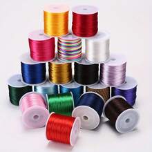 780inches Satin Nylon Cord String - Vibrant Assorted Colors For Jewelry Making, Bracelets, Necklaces, Beading, Rattail & Macrame Crafts, Jewelry Making Supplies - 780 Inches/roll - View 6