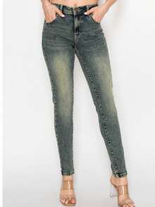Women's Elyse Mid Rise Comfort Fit Skinny Jeans - Light Grey - View 5
