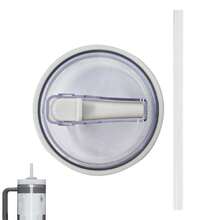 Flip Straw Lid With Straws, New 40oz Tumbler Flip Straw Lid For Spill Proof Tumbler Lids, Replacement And Leak-Proof, Resistant Tumbler Lids, Ideal For Sports & Camping, Good For Work Exercise Run And Drink Water - 白色 - 查看 2