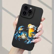 Stylish Crab Beer Mobile Phone Case For IPhone 16 Pro Max/ 16 Plus/ 16 Pro/ 16/ 15 Pro Max/ 15 Plus/ 15 Pro/ 15/ 14 Pro Max/ 14 Plus/ 14 Pro/ 14/ 13 Pro Max/ 13 Pro/ 13/ 12 Pro Max/ 12 Pro/ 12/ 11 Pro Max/ 11 Pro/ 11/ Xs Max/ Xr/ X/ Shock-Proof And Anti-Fouling Soft - Black - View 4