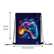 Bolsa con cordón, mochila ligera, mochila estampada con camión/astronauta de varios colores, para deportes, senderismo y viajes, de material de poliéster duradero