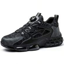 Vatertags Geschenk 1 Paar schwarze leichte Sicherheitsschuhe mit Stahlkappe für Herren und Damen, atmungsaktive Stahlkappen Trainer Schuhe mit Gummisohle für Outdoor Arbeit, Sportschuhe, zum Schutz vor Aufprall und Durchstich, geeignet für Lagerhäuser, Gärtnerei, Schmiedewerkstatt