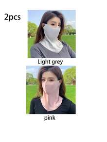 1pc Summer Cute Sunscreen Windproof, Breathable And Sunproof Ice Silk Face Mask. This Is A Brand-New Ice Silk Face Mask That Won't Leave Any Marks On The Face. It Is A Thin Three-Dimensional Eye Protection Mask And A Three-Dimensional Protective UV Face Mask, And Is Very Suitable For Women To Use. - Multicolor - View 19