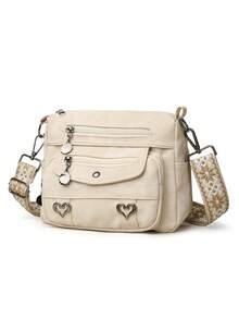 Women Soft Leather Cross-Body Bag, Middle-Aged Shoulder Bag, Spring/Autumn New Style - White - View 6