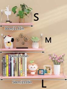 1 件壁挂式搁架，免钻孔壁架，有小/中/大尺寸可选，适用于客厅、卧室、书架、电视背景、壁挂式储物架（含挂钩）