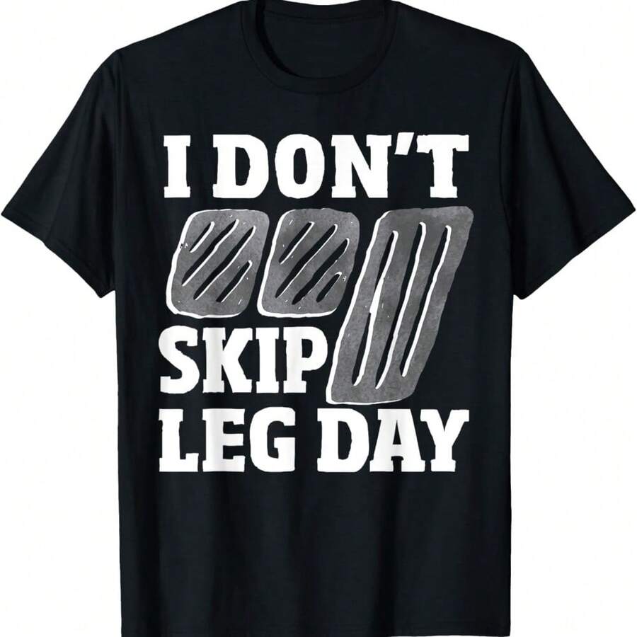 Most Popular Don't Skip Leg Day Stick Shift Car - Manual Transmission T-Shirt[] Also  For Women - Black - View 1