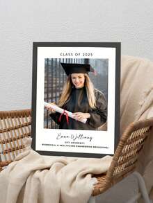 1 pieza Foto personalizada para graduación - Collage fotográfico personalizado, regalo de fin de año para ella, regalo de graduación para él, mensaje de felicitación, álbum de fotos de graduación, marco conmemorativo de fotos, recuerdo de graduación - Multicolor - Ver 4