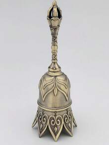 1/2个，复古优雅黄铜手铃 - 抛光表面 - 适用于婚礼、公告及服务场合，也可用于卧室、旅行、办公室、学校、圣诞节礼物和房间装饰