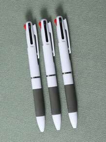 Set Of 6/12/18pcs Creative Tri-Color One-Piece Ballpoint Pens, Simple & Stylish Pressing Multi-Color Ballpoint Pens Back To School