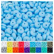 QYDCX Contas de lentilha de silicone faça você mesmo, 6/30/50/100/1800 peças, 12 mm, 30 cores, cordão faça você mesmo e contas acessórias