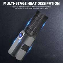 1pc XHP50 High Lumen Flashlight | Adjustable Focus Design + 3 Brightness Modes | Type-C Fast Charging | Overcharge Protection + Multi-Stage Cooling + Waterproof | Essential For Outdoor Adventure, Night Fishing, Emergency Rescue