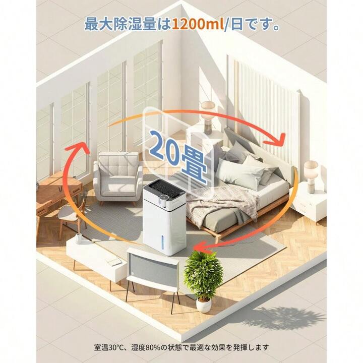 除湿機 2.8L大容量タンク 小型 自動停止機能付き 強力除湿＆スリープモード Amazon | 除湿機 2.8L大容量タンク 20畳対応 静音 小型 タイマー
