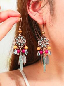 TopHanqi 13 Paar Vintage Bohemien Ohrring Set, geometrische personalisierte Tropfenöl-handgefertigte Quaste-Ohrringe mit Strass-Umwicklung, geeignet für täglichen Gebrauch, Partys, Street-Style, Geschenke, ganzjährig