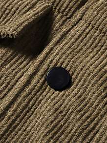 秋冬季新款灯芯绒夹克，男士时尚休闲纯色翻领外套，中青年百搭外套，抓绒材质