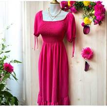 Women Long Dresses - Hot Pink - View 7