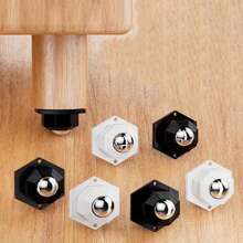 Juego de 4 piezas/8 piezas de ruedas giratorias para muebles de alta capacidad de carga, rotación de 360°, acero inoxidable, con almohadilla autoadhesiva, ruedas de rodamiento suave, fácil de mover, para ruedas de muebles, ruedas giratorias, sin taladro, alta resistencia, sin ruido, ruedas para muebles