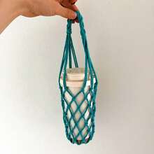 1 件手工编织网袋，用于杯子、饮料、咖啡、可重复使用的便携式支架套，用于水瓶、饮料、装饰网袋，手工礼物送给朋友、家人、同学 - 彩色 - 查看 24