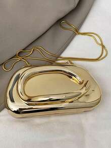 Dedoo 酒红色PU皮手拿包 - 情人节理想之选，舒适时尚，款式别致，个性化礼物之选，2025必备单品，风格独特，适合各种场合，品质奢华，价格实惠 - 金色 - 查看 6