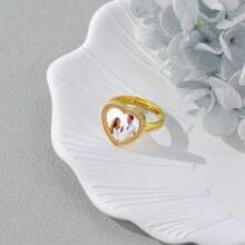925er Sterlingsilber Herzförmiger Foto-Ring - ein sentimentales & personalisiertes Geschenk für Liebende, Freunde oder Familie. Ideal für Geburtstage, Jahrestage, Valentinstag, Weihnachten