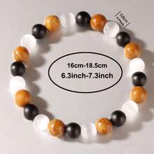 Opal Bracelets For Men Natural Stone Healing Beads Bangles Punk Jewelry - 8mm - View 6