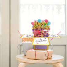 Generic 3D Happy Birthday Card, Paper Pop Up Birthday Cards Greeting Cards With Blank Card And Envelope, Unique Birthday Gift For Women Men Kids Husband Wife Mom Dad Daughter,Back To School,School Supplies