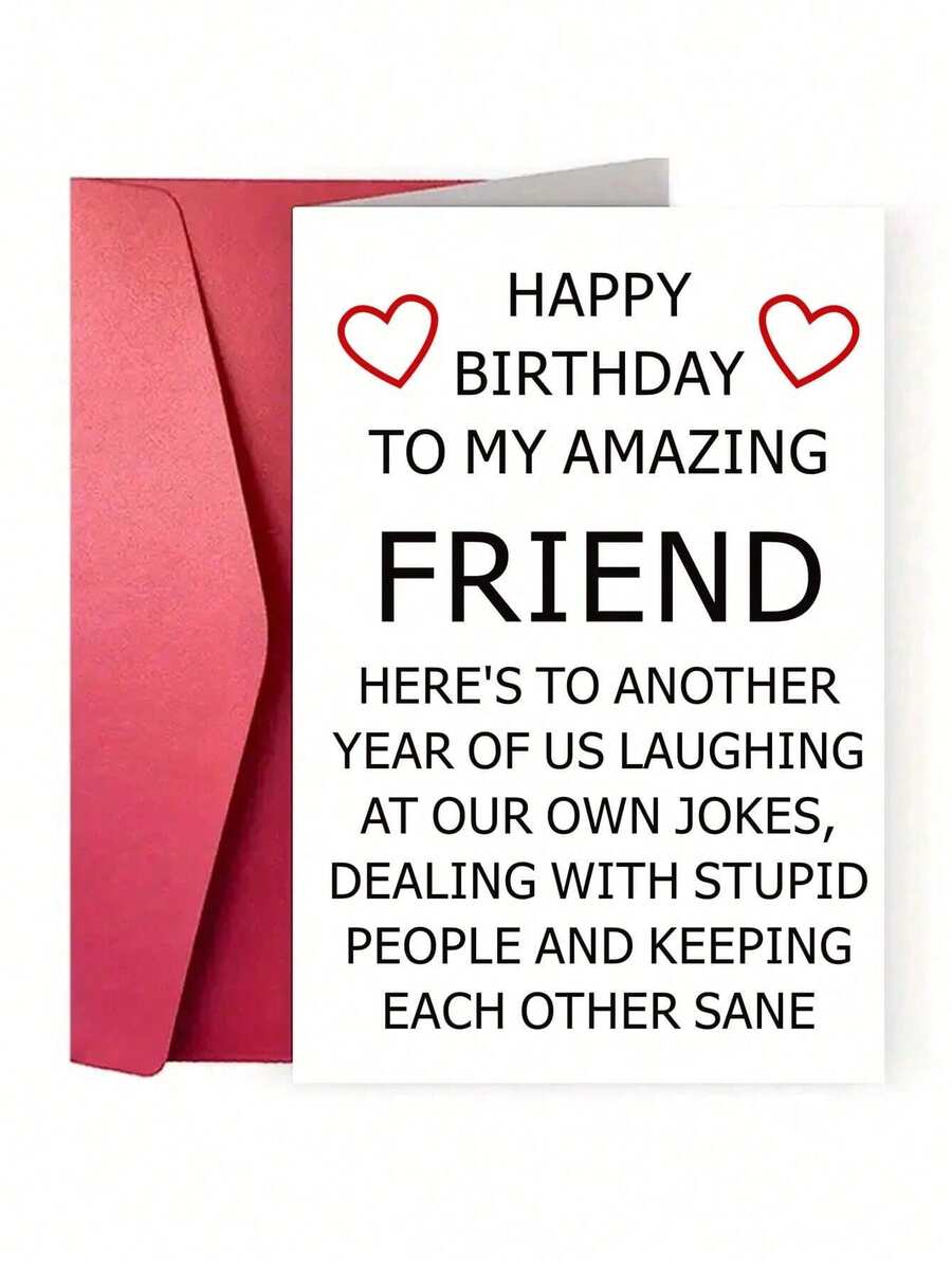 送给最好朋友的友谊生日贺卡 - 带信封的幽默贺卡 - 为女性朋友的生日庆祝、学校用品、返校季制作的有趣纪念品