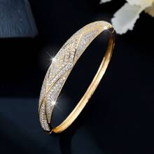 Nieuwe Starry Sky-serie enkelzijdige volledig ingelegde armband met kubieke zirkonia, niche gepersonaliseerde accessoires