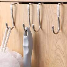 2 Silver Double S Metal Traceless Hooks, Portable And Easy To Install Without Holes, Suitable For Home Cabinet Doors, Dormitories, Wardrobes, Bathroom Door Backs, And Student Dormitories
