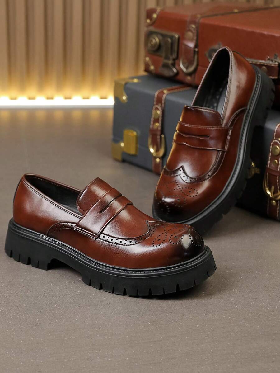 Men Formal Business Dress Loafer Shoes, Casual Style Slip-On Wedding Shoes