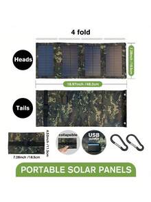 Portable 4/5 Folding Solar Panel With USB - Suitable For Outdoor Travel And Camping, Charges Phones, Tablets, Fans, Flashlights, Foldable Battery Pack - Multicolor - View 8