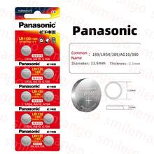 Panasonic 10-100节松下189 LR1130 AG10 SR1130 389 V10GA LR54 SR54碱性纽扣电池，适用于手表、计算器、玩具等。 - LR1130 Panasonic (GF) - 查看 4