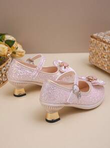 Fashion Children Glitter High Heel Design Princess Shoes, For Toddler Girls, Autumn/Spring