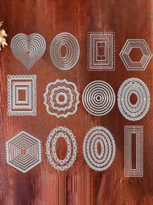 1 Pack Frame A Variety Of Styles Metal Cutting Knife Mold Scrapbook Cutting Mold Suitable For Paper Card Making, DIY Production, Holiday Card Album Making, Craft Decorations