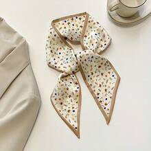 4pcs Elegant Ladies Long Scarf Headbands, Retro Style Multifunctional Headwrap, Silk Scarf, Handbag Accessory, Floral Print Polyester Winter Hair Bands