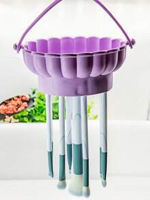 OBOVAY Professional Makeup Brush Cleaning Bowl, Wash & Dry All-In-One, Silicone Brush & Puff Cleaning Tool, Drying Without Damaging Bristles - Multicolor - View 2