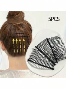 5 Stücke einfache Haarspangen aus Metalllegierung für Damen – einfarbig, gewelltes Design, geeignet für Ponyfransen und unordentliches Haarstyling, rutschfeste rechteckige Haar-Accessoires
