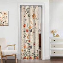 Local Warehouse, Curtains -Moth Butterfly Door Curtain For Doorway, Mushroom Moon Phase Boho Flowers Closet Door Cover Curtain For Bedroom Living Room Closet Door, 1 Panel 34" W X 80" L - 水彩蝴蝶_a49 - 查看 2