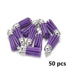 20/50 piezas Colgantes con borlas dorados y plateados, broches, accesorios para pendientes, llaveros, colgantes, borlas para manualidades y joyería DIY