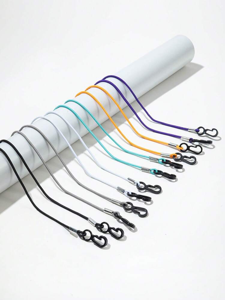 6 Piece Solid-Color Elastic Mask Chains, Adjustable Length For Both Men And Women, Anti-Slip Chains Suitable For Outdoor Sports Masks, Mask Lanyards, And Mask Straps