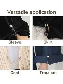 4pcs Mixed Adjustable Magnetic Pants Clips And Cuff Clips - Durable Alloy, Removable Hem Clips Suitable For Pants And T-Shirts, Magnetic Pants Hem Clips Can Shorten Pants Length Without Sewing, Strong Magnetic Clip - Multicolor - View 3