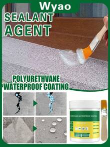 EELHOE 1 Set Transparent Anti-Leak Waterproof Agent For Exterior Wall, Bathroom, Toilet, Floor Tile, Penetrating Waterproofing Paint (Includes Brush, Packaging May Vary Based On Production Batch, Purchase As Needed)