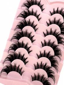 HBZGTLAD 2box 14 Pairs Mixed False Eyelashes Set, Looking Natural Faux Mink Lashes Include Cat Eye, Fluffy 3D Mink, Striped Styles - 2盒7對LF-11 - 查看 4