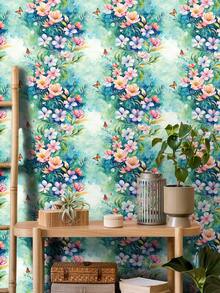 1 Roll 1m/3m/5m Floral, Butterfly, Flower Wallpaper, Suitable For Home Renovation, Room Decoration, Cabinet Refacing, Bathroom Decoration, Vinyl Wall, DIY, Waterproof, Stain-Resistant, Aluminum Foil Wallpaper, Non-Transparent, Covers Stains, Good Flexibility, Easy To Clean, Self-Adhesive Wall, Wallpaper, Wall Stickers - Multicolor - View 7
