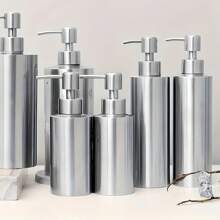 1pc Stainless Steel Refillable Soap Dispenser Pump Bottle For Lotions, Hand Wash, Shampoo, Conditioner, Skincare Products, Bathroom Shower, No Battery Required, Wall Mounted, Mercury-Free, Kitchen & Bathroom AccessoryBathroom Accessories Bathroom Organizer Back To School